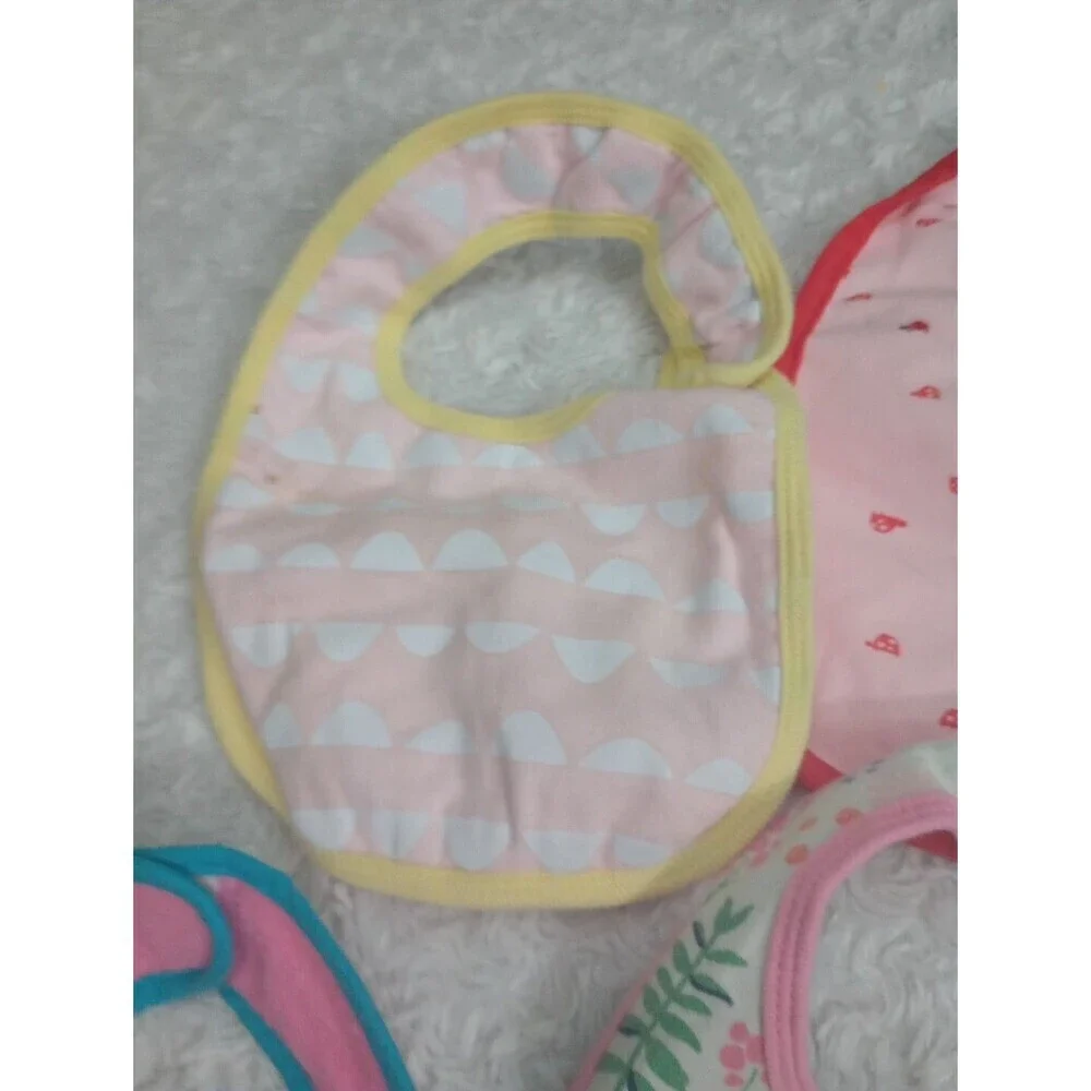 Baby Girl Infant Toddler Feeding Bibs  Lot Of  8 PCs Cloud Island -Carters